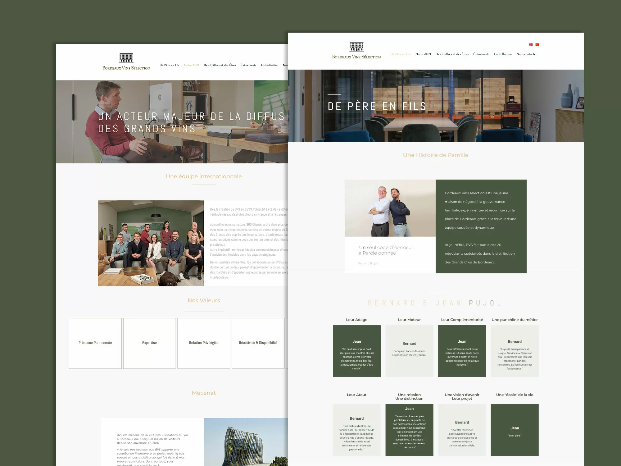 Site web Négoce de vins