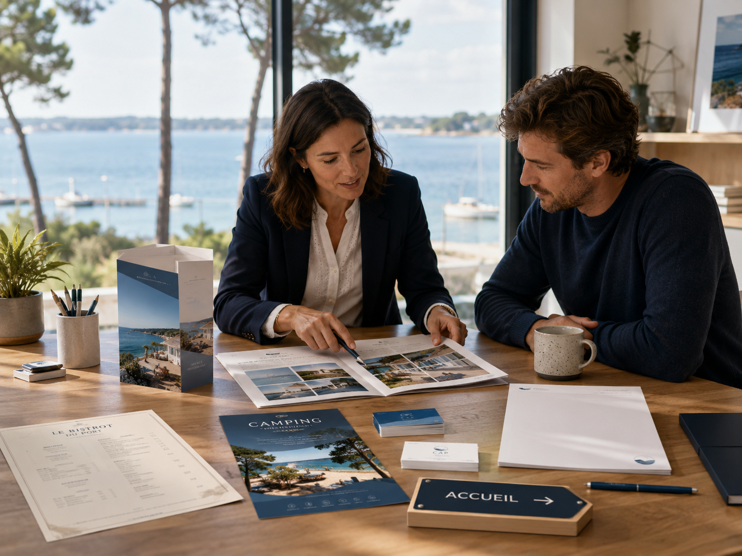 Conseil client autour de supports imprimés pour les professionnels du Bassin d'Arcachon